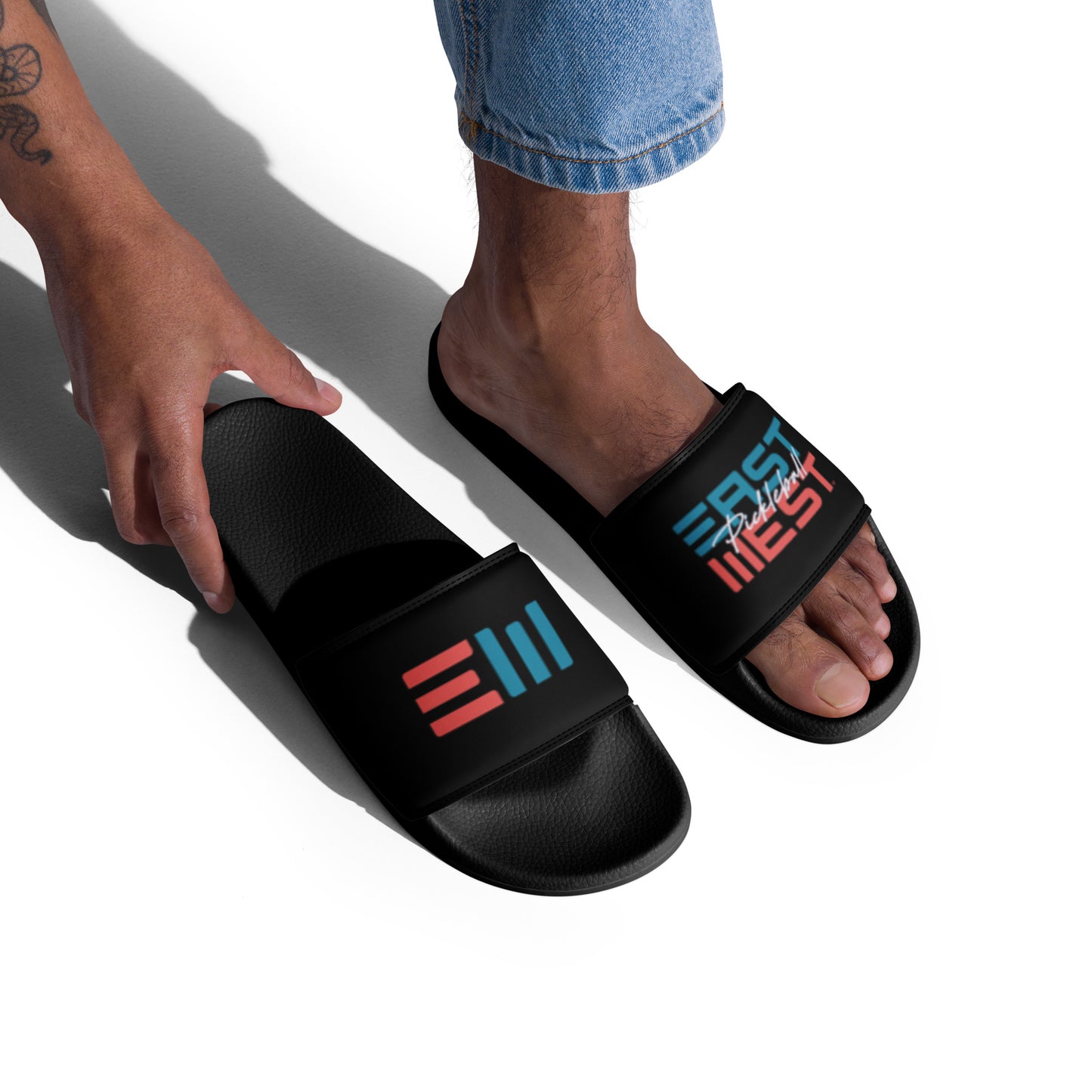 EastWest Pickleball Teal/Orange Men’s Black Slides