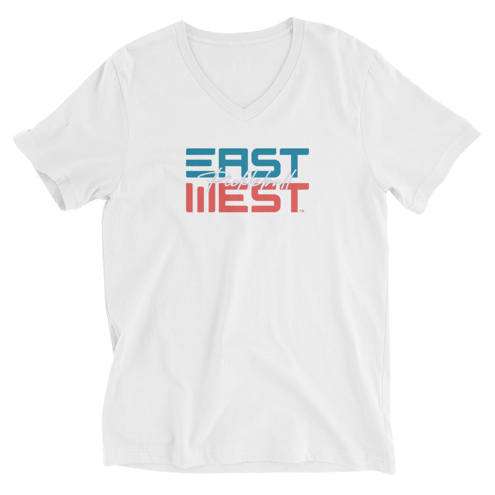 EastWest Pickleball Script Unisex Short Sleeve V-Neck T-Shirt