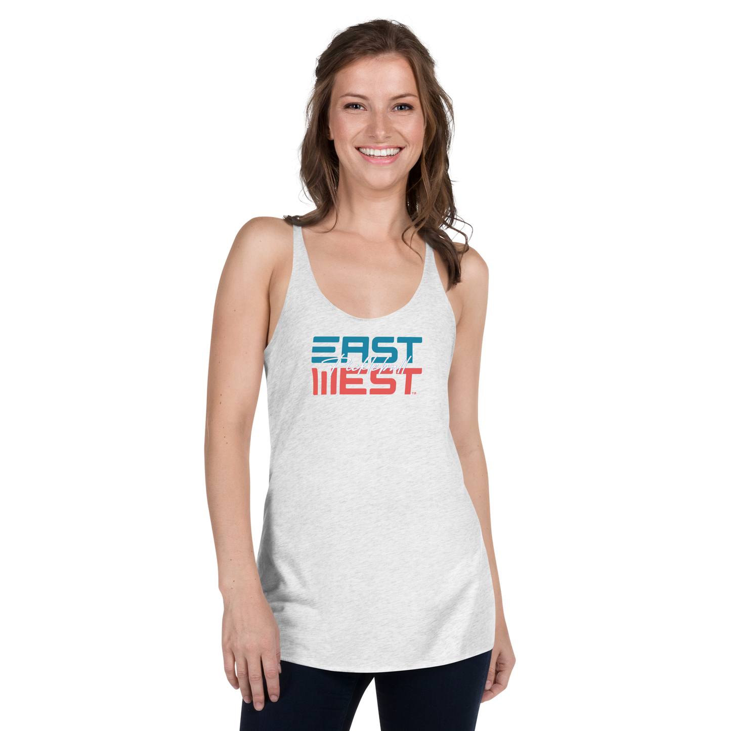 EastWest Pickleball Script Women's Racerback Tank