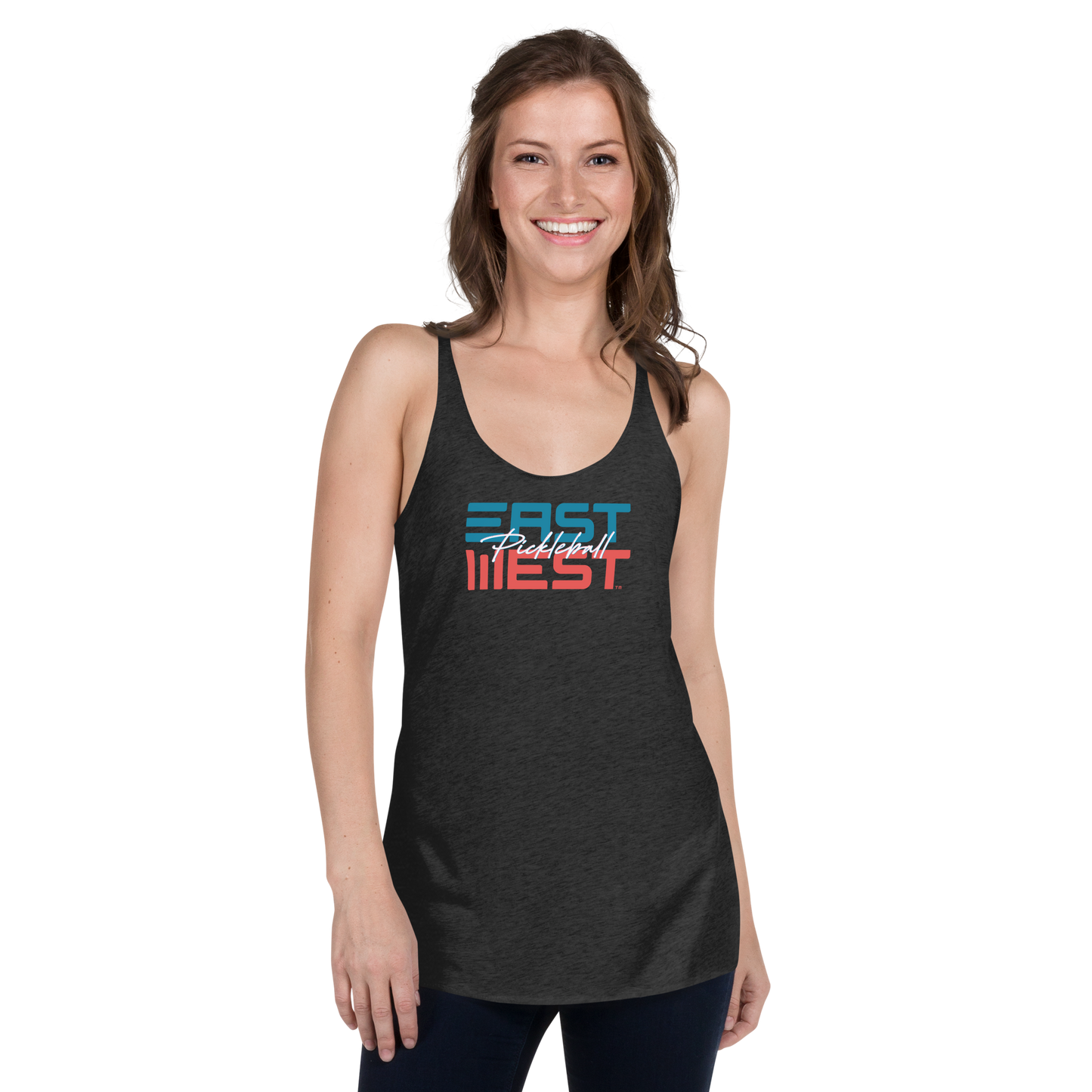 EastWest Pickleball Script Women's Racerback Tank