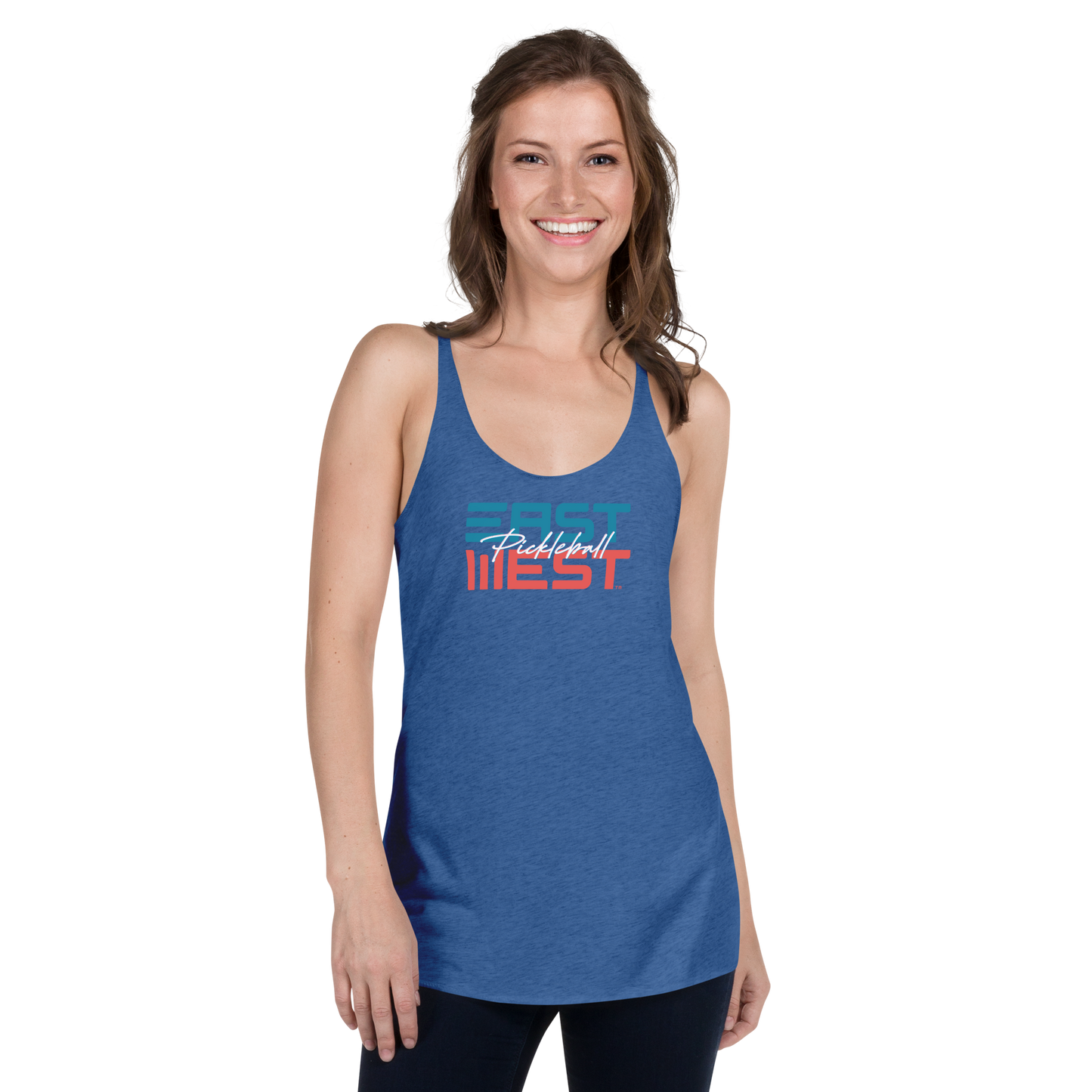 EastWest Pickleball Script Women's Racerback Tank